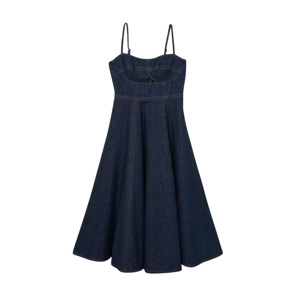 REISS Emma Denim Fit-and-Flare Midi Dress
